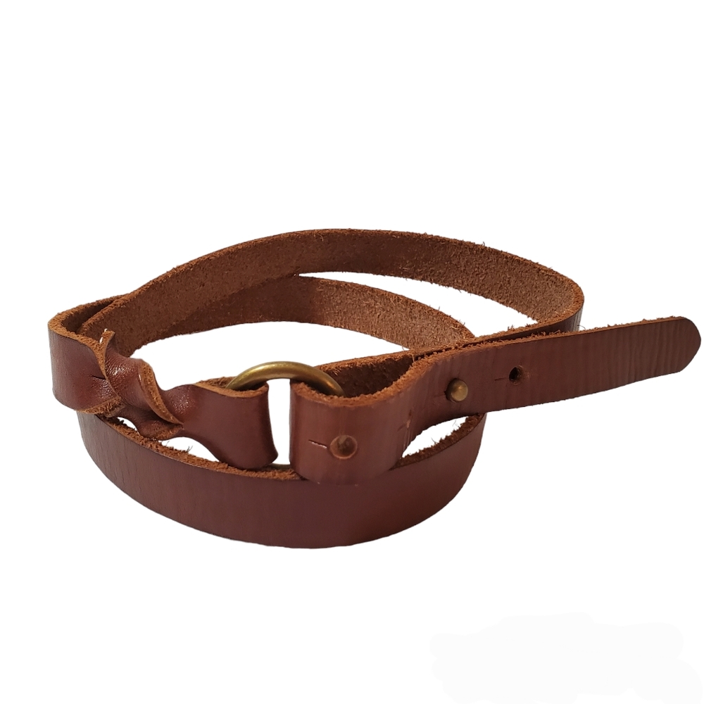 Genuine Leather Narrow Brown Sling Belt
